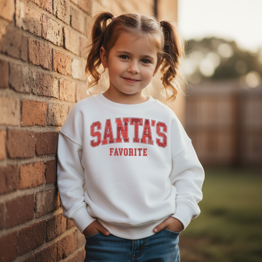 Santa's Favorite Toddler Sweatshirt | Kids Christmas Holiday Top