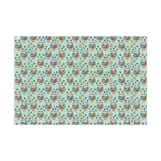 Vintage Big Red 365 Logo Gift Wrap Paper | Retro Biker Pattern